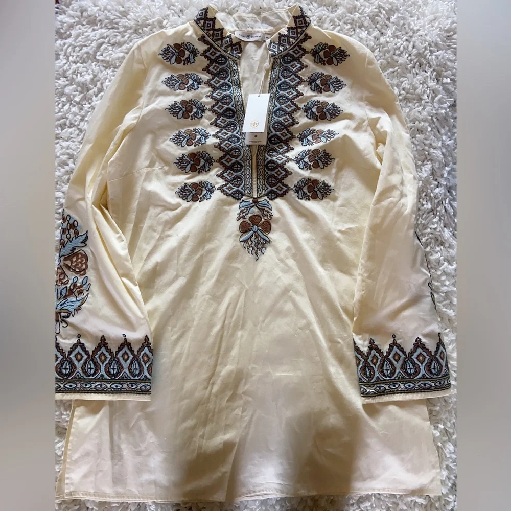 NWT Tory Burch Embroidered Cotton Tunic Size M